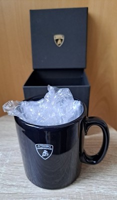 New Automobili Lamborghini Black Mug Cup Made in Italy w/ Original Box