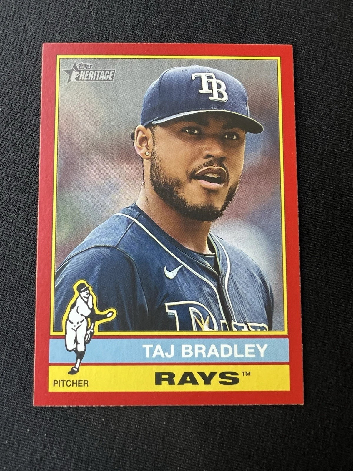 2025 Topps Heritage Taj Bradley Red Border #298 Tampa Bay Rans