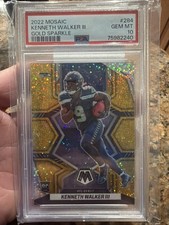 2022 Panini Mosaic KENNETH WALKER III GOLD SPARKLE Prizm #284 RC PSA 10 POP 3!🔥