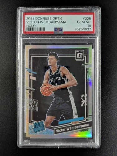 2023-24 Panini Donruss Optic VICTOR WEMBANYAMA Rated RC Holo Prizm #225 PSA 10