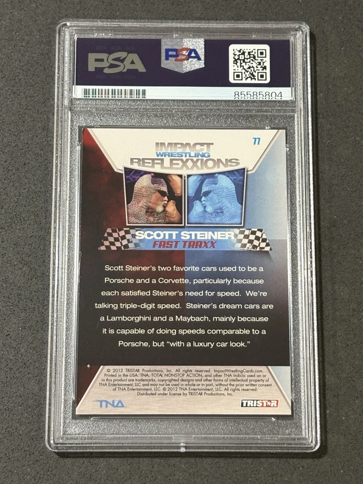 Tarjeta autografiada firmada por Scott Steiner 2012 Tristar TNA IMPACT CERTIFICADA PSA/ADN Foto 2 de 2