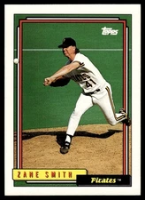 Zane Smith 1992 Topps #345 : Pittsburgh Pirates 33542 Baseball Card