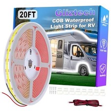 Gliztech RV Awning Lights 20FT, Camper Awning Lights for RV Canopy 20FT-White