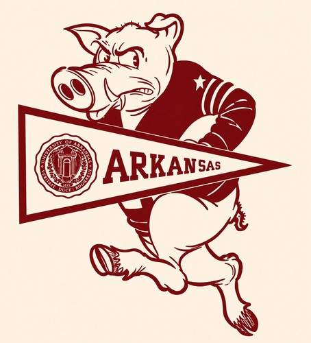 Arkansas Razorbacks Vintage Hog 12x8in Metal Sign Poster