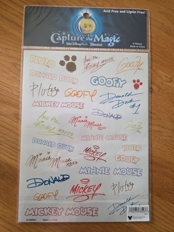 Disney Disneyland Resort Capture the Magic Autograph Stickers 2 Sheets Sealed 