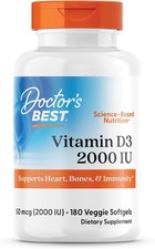 Doctor's Best Vitamin D3 2000 IU, Supports Heart, Bones,  Immunity,...