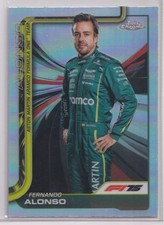 2025 Topps Chrome F1 Driver Fernando Alonso Aston Martin Aramco #9 Refractor