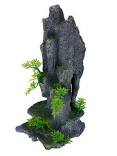 Attractive Tall Rock Peak With Plants Aquarium Ornament Rock Outcrop Stands 35c  