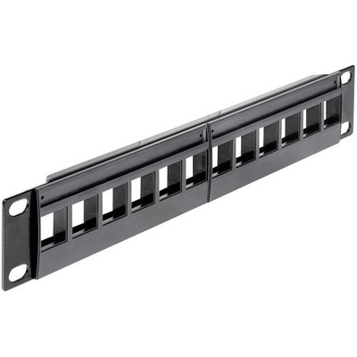 Delock 43259 12 Port Netzwerk-Patchpanel 254 mm (10) Unbestückt 1 HE Unbestückt