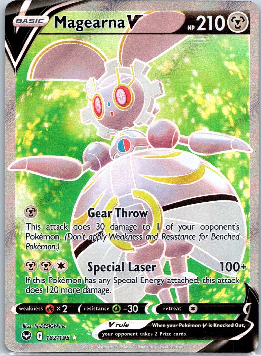 Magearna V (Full Art) Ultra Rare SWSH12: Silver Tempest 182/195 NM