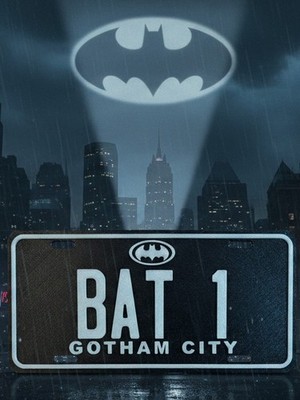 BAT 1 Gotham City 3D Platte - Batman Batmobile - DC Comics Superhelden Deko