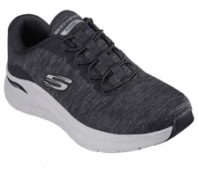 Skechers Shoe Men Black Sport Comfort Arch Fit Casual Jersey Mesh Stretch 232709