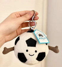 Jellycat Amuseables Soccer Ball Plush Bag Charm Keychain Toy Cute Gift - NWT