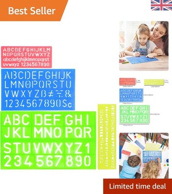 4 verschiedene Kunststoffschablonen für Kinder - steigern Kreativität und Handschrift