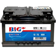 Autobatterie 12V 72Ah Pluspol links BIG Starterbatterie ersetzt 70Ah