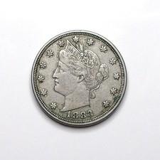 1883 Liberty Head-V Nickel No Cents "First Year Issue" Coin ONE COIN from Roll.