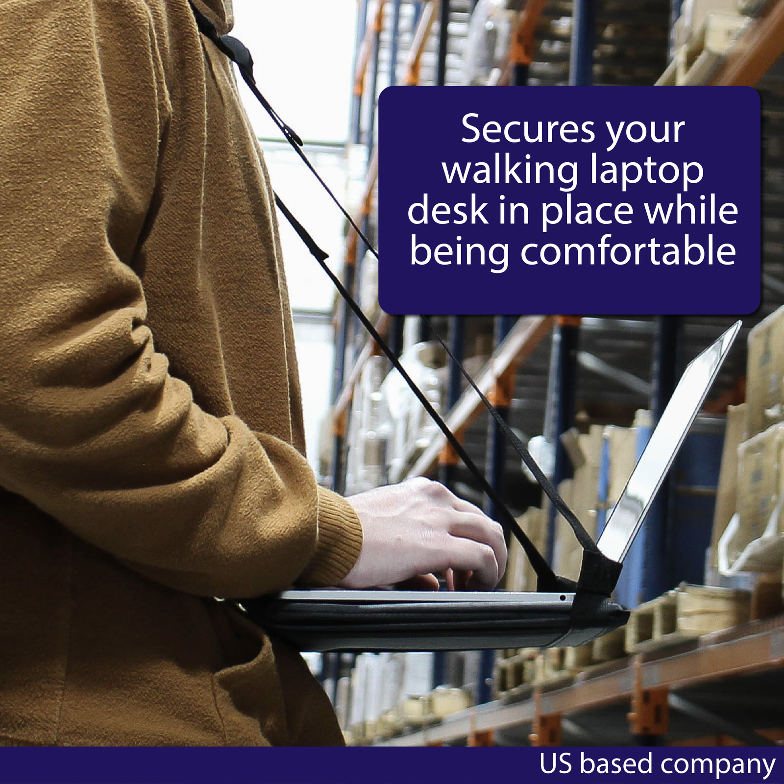 BISupply Wearable Laptop Strap Harness Adjustable Standing Laptop