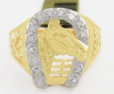 GENUINE DIAMONDS HORSE RING 14K YELLOW GOLD - New With Tag - MADE IN USA