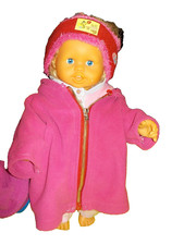 Dachbodenfund Badepuppe tolle Puppe +Baby Born Kleidung Bademantel Mantel Paket