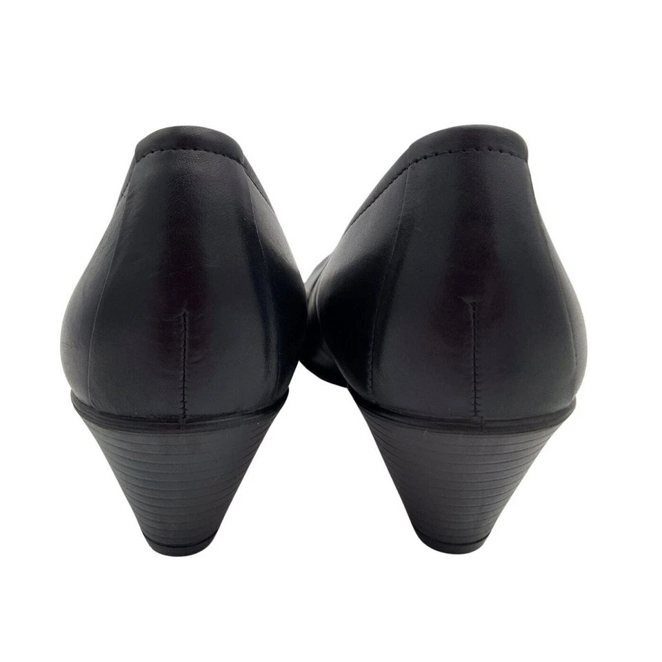 Zapatos de salón de vestir ECCO para mujer de cuero real con textura, negros, talla 38 euros/7,5 EE. UU. Foto 4 de 4