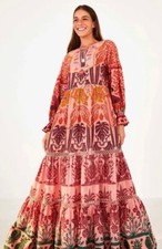FARM RIO AINIKA MACAW MAXI DRESS Size LARGE