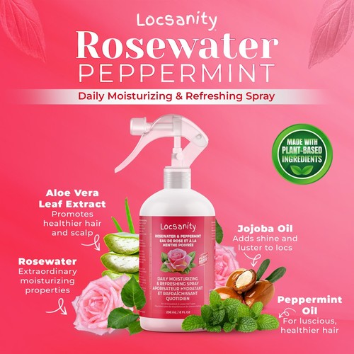 Locsanity Rosewater & Peppermint Moisturizing Spray for Locs - Picture 29 of 52
