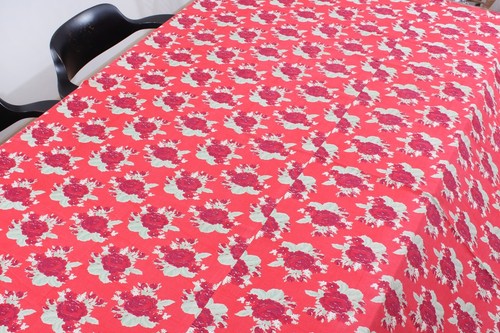 Roller Print On Cotton Fabric Uzbek 6.82' x 6.40' VINTAGE FAST Shipment 14901 - Picture 7 of 10