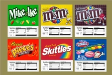 6 Vinyl 2.5 x 2.5 Vending Labels Stickers with NUTRITION
