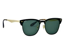Ray-Ban Sunglasses RB3576N Blaze Clubmaster Gold Frame Green Classic Lens 47mm