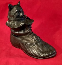 Antique German Metal Cat in a Shoe Toy Bank
