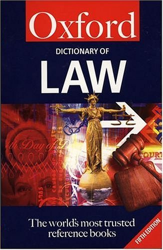 A Dictionary Of Law Oxford Paperback Reference 9780198603993 