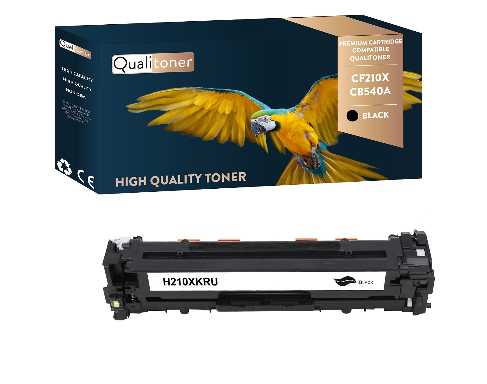 Toner CB540A noir compatible CE320A et 716K pour imprimante laser QUALITONER