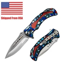 4.5 "Spring Assisted Tactical Pocket Knife Folding Survival Hunting Knife