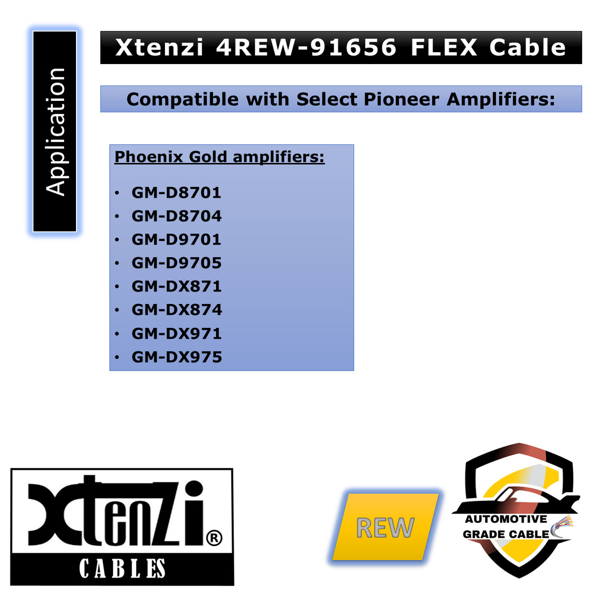 Xtenzi 4Pin Remote Bass Knob 15FT-REW Flex Cable For Pioneer