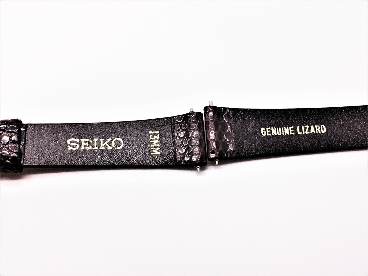 SEIKO LADIES 13MM REPLACEMENT BROWN LIZARD DRESS WATCH BAND  display picture 1