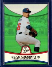 2010 Bowman Platinum Prospects Refractor GREEN #PP36 SEAN GILMARTIN RC SP /499