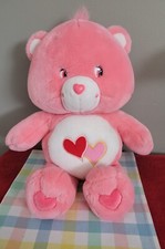 Vintage Rare Pink Love A Lot Care Bear Hearts 2003 Large 20"