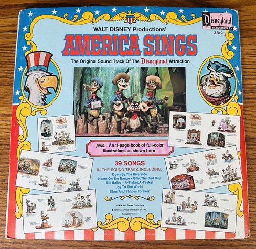 DISNEY AMERICA SINGS RECORD BURL IVES LP w BOOK DISNEYLAND Splash Mountain 3812 - Picture 3 of 10