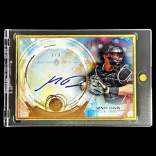 Henry Davis 1/1 GOLD FRAMED AUTO PROSPECT CARD PIRATES PAUL SKENES CATCHER