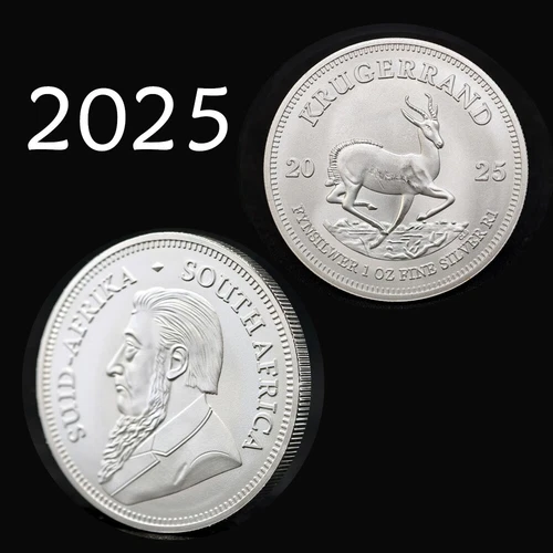 2025-2024-2023 Südafrika 1 Unze 999 Feinsilber Krügerrand Münze Brillant - Bild 12 von 12