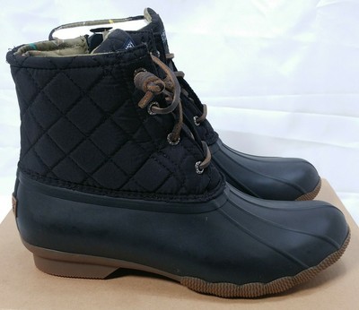 sperry women's saltwater shiny quilted rain boot