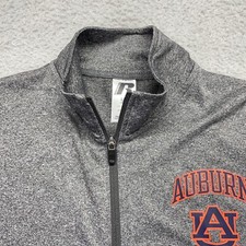 Auburn Tigers Russell Athletic 1/4 Zip Pullover Mens Large Gray NCAA University