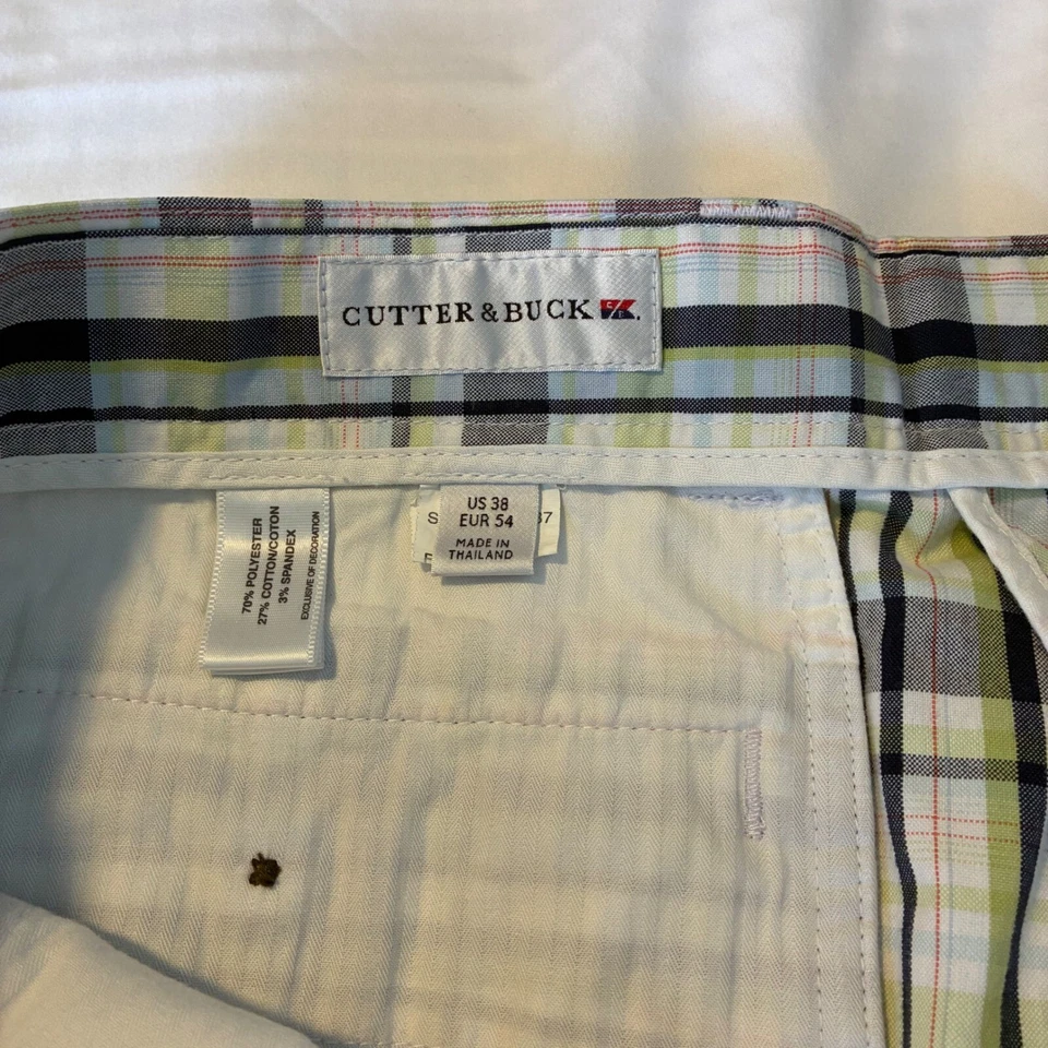 Cutter & Buck Plaid Golf Shorts Flat Front Casual Lightweight Mens Size 38x9 - Image 3 of 4