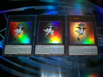 3x Cat Shark 1st Edition Ultra Rare MAMA-EN066 Yu-Gi-Oh!