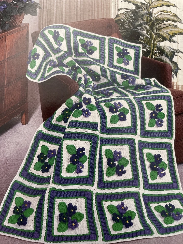 Crochet Applique for Afghans Pattern Book American School of Needlework 1301 - Image 3 of 4