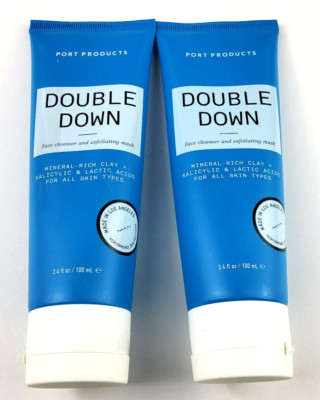 Double Down Port Products Face Cleanser Exfoliating Mask 3.4floz/100ml LOT of 2