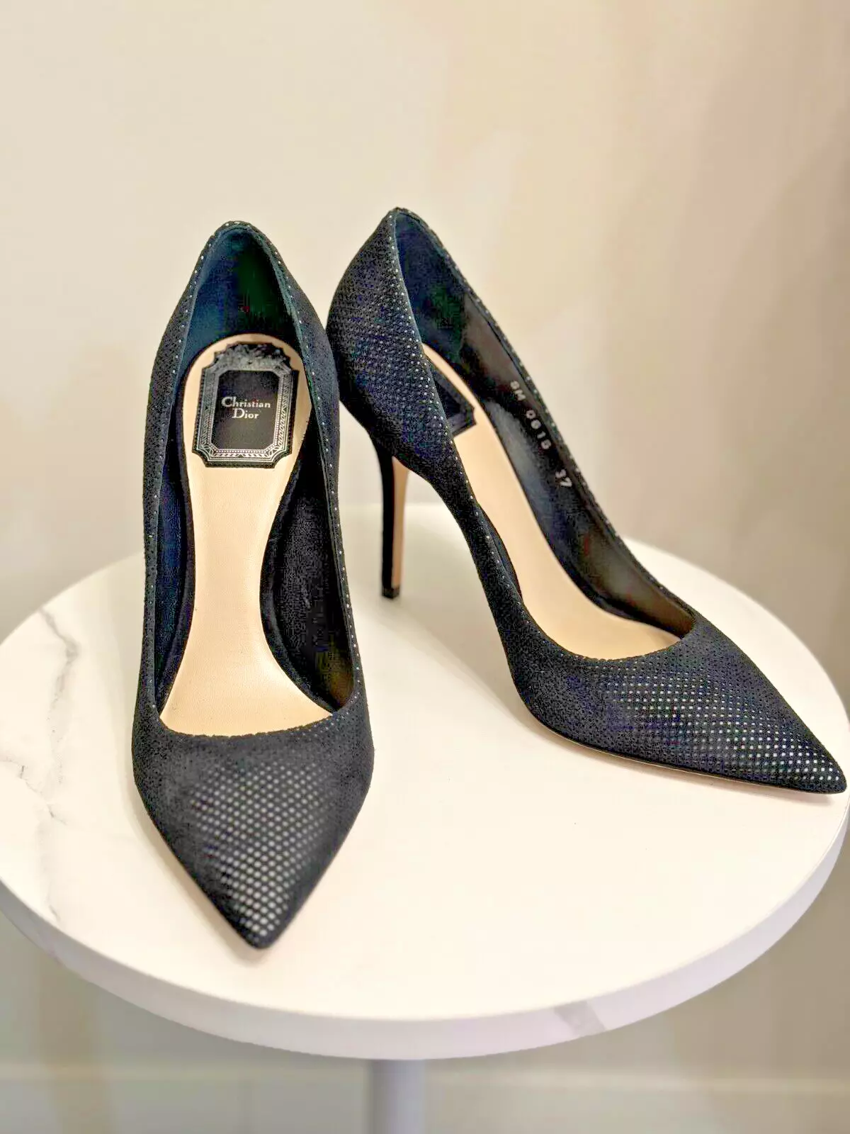 Escarpins pointus en daim noir Christian Dior Cherie, taille 37EU/7US Neuf dans leur boîte