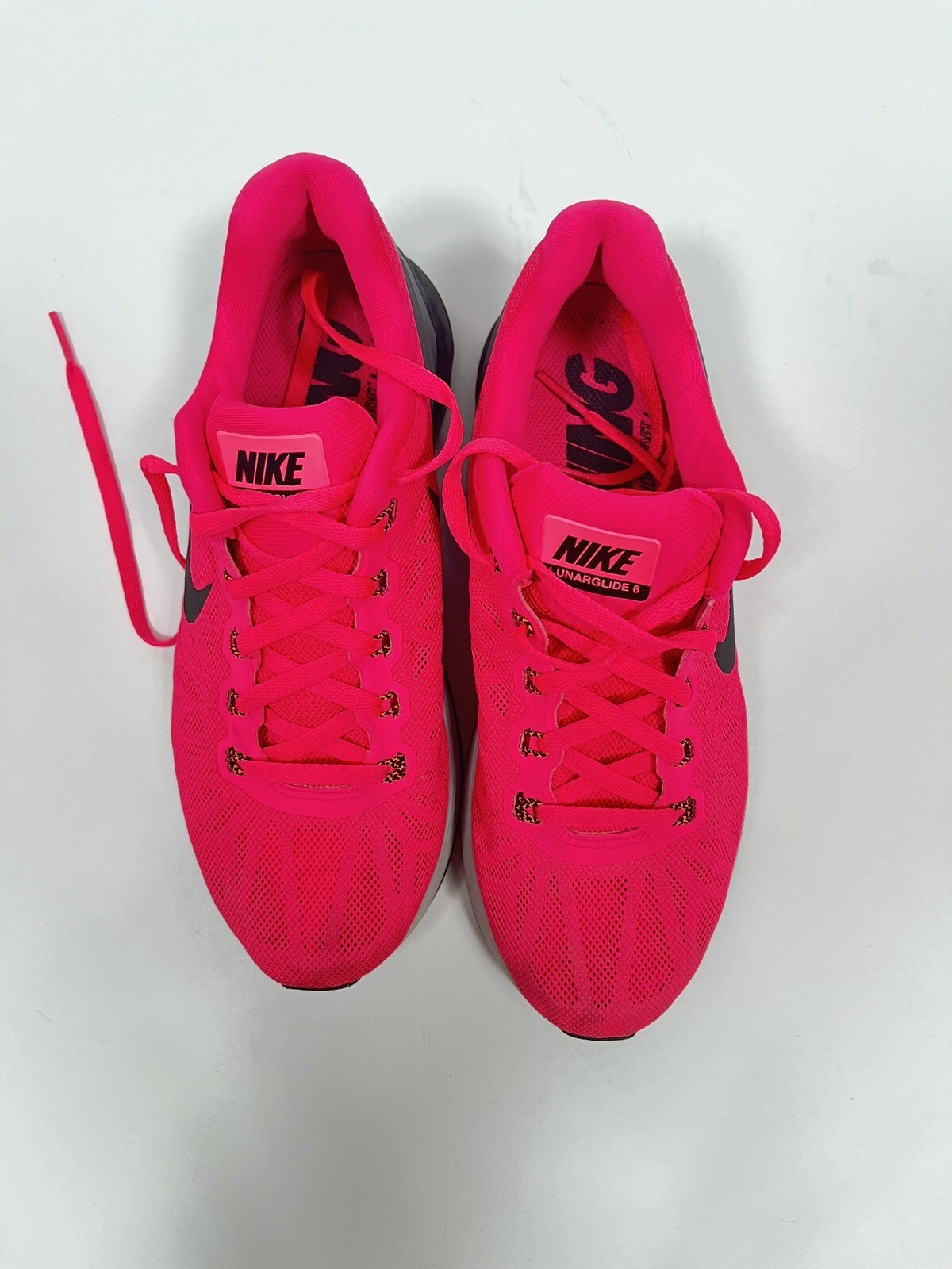 Clean! Nike Womens 654434600 Lunarglide 6 Pink Running Shoes Sneakers