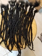 100% Human Hair 1 cm thick dreadlocks handmade  4,10,20,40,80 pc 10", 12", 15" .