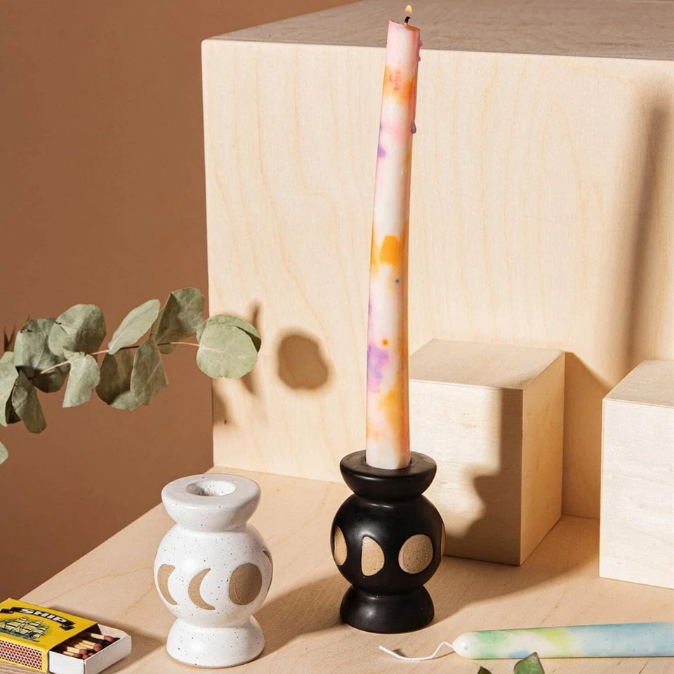 Sass & Belle Candle Stick Holder Rustic Candlestick Moon Phases Holder Wedding - Image 2 of 4